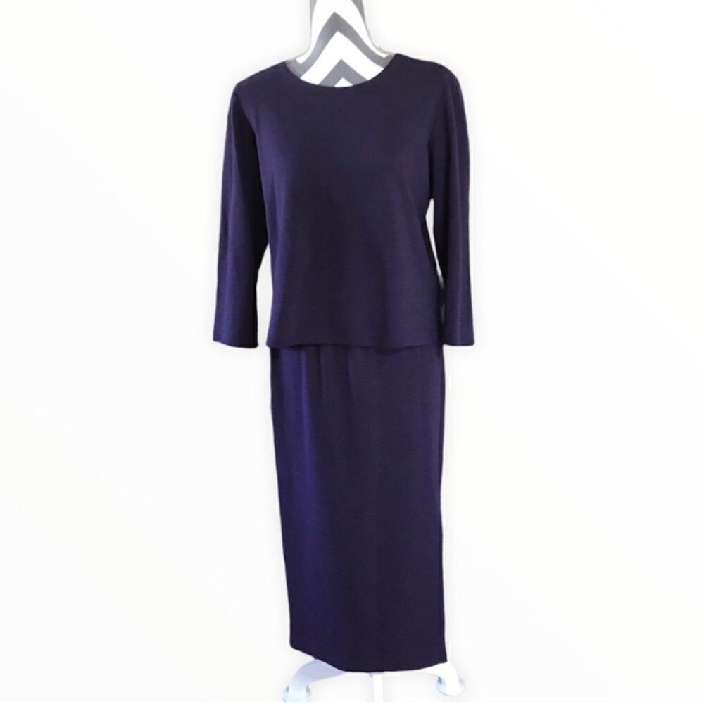 Vintage Medium Nino Wong California Purple Skirt Set With Elastic Waist